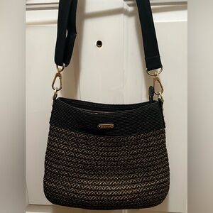 Eric Javits Purse Black and Gold Woven